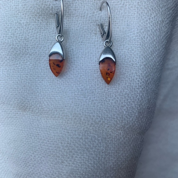 Silver 925 Amber Earrings - Picture 4 of 6